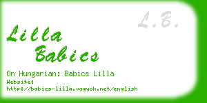 lilla babics business card